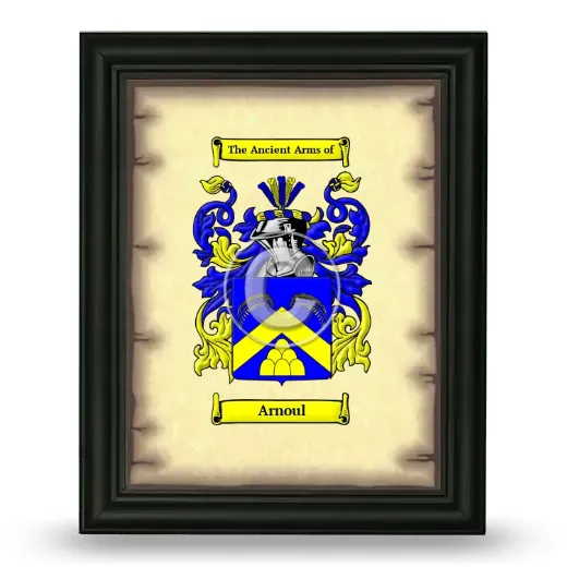 Arnoul Coat of Arms Framed - Black