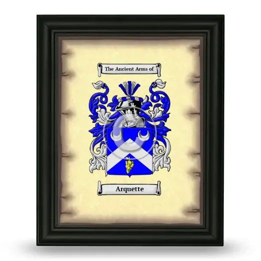 Arquette Coat of Arms Framed - Black