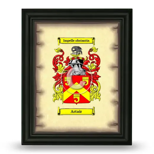 Artair Coat of Arms Framed - Black