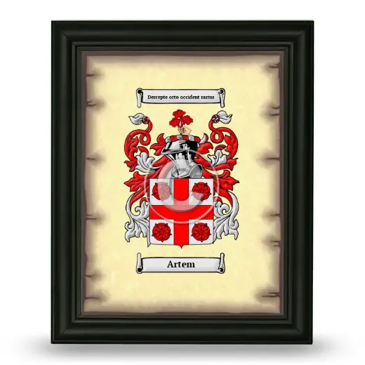 Artem Coat of Arms Framed - Black