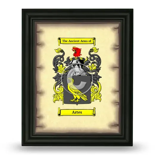 Artes Coat of Arms Framed - Black
