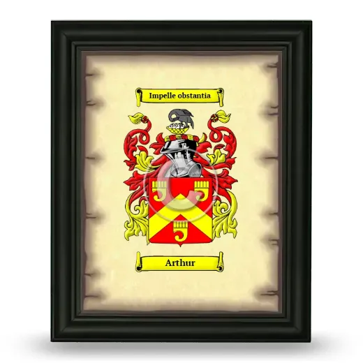 Arthur Coat of Arms Framed - Black