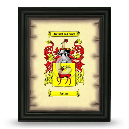 Artny Coat of Arms Framed - Black