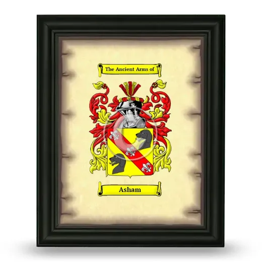 Asham Coat of Arms Framed - Black