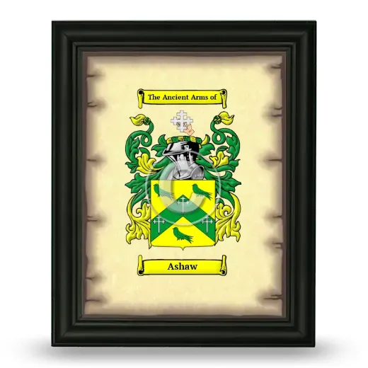 Ashaw Coat of Arms Framed - Black