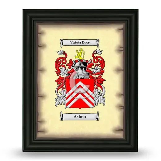 Ashen Coat of Arms Framed - Black