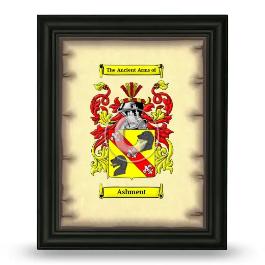 Ashment Coat of Arms Framed - Black