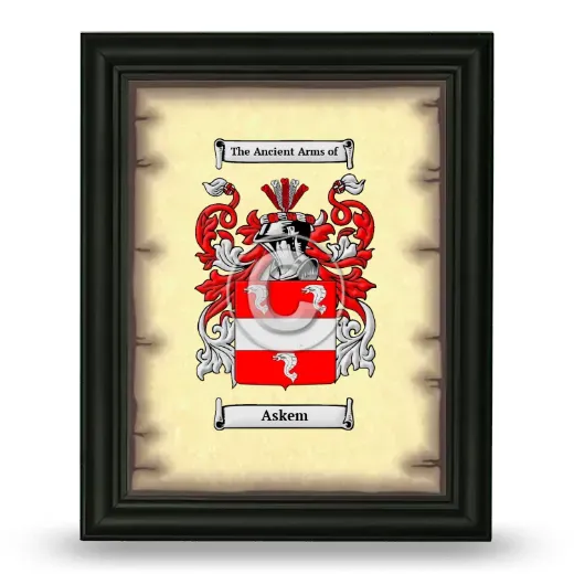 Askem Coat of Arms Framed - Black