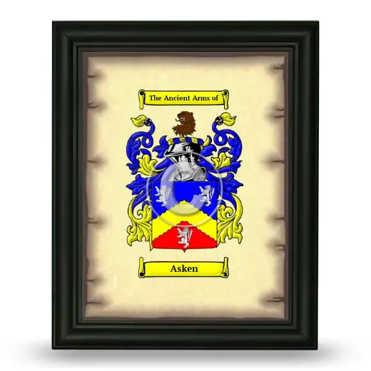 Asken Coat of Arms Framed - Black