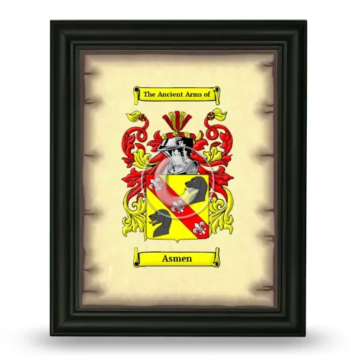 Asmen Coat of Arms Framed - Black