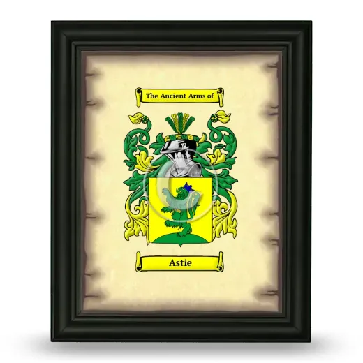 Astie Coat of Arms Framed - Black