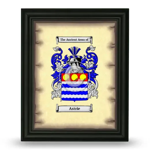 Astrie Coat of Arms Framed - Black