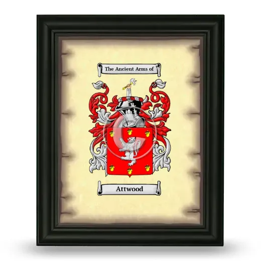 Attwood Coat of Arms Framed - Black