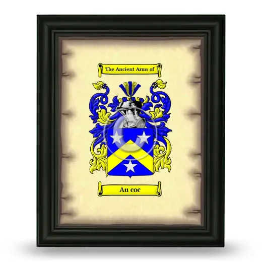 Au coc Coat of Arms Framed - Black