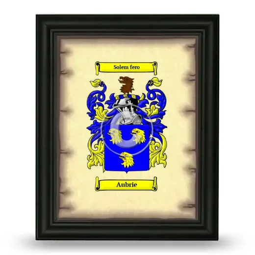 Aubrie Coat of Arms Framed - Black