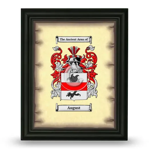 August Coat of Arms Framed - Black