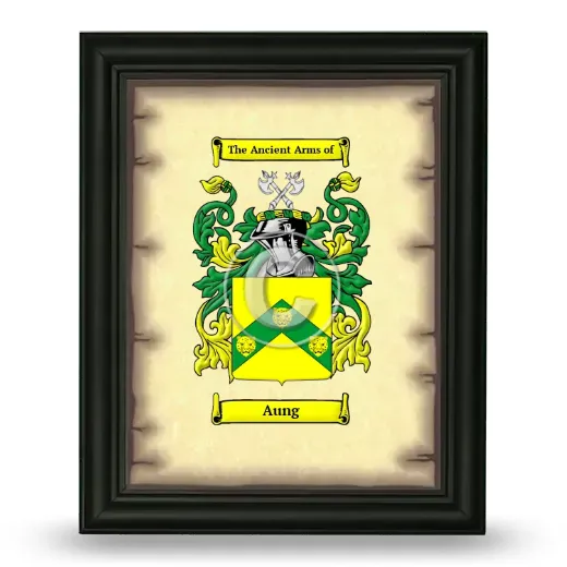 Aung Coat of Arms Framed - Black