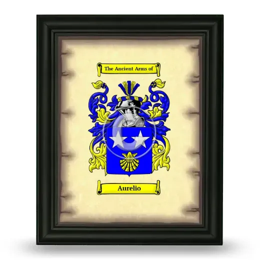 Aurelio Coat of Arms Framed - Black