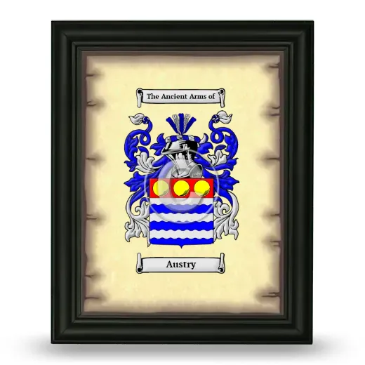 Austry Coat of Arms Framed - Black