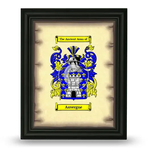 Auvergne Coat of Arms Framed - Black