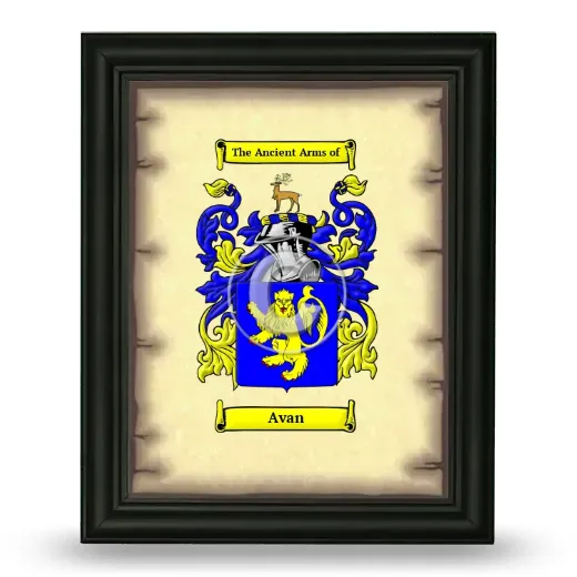 Avan Coat of Arms Framed - Black