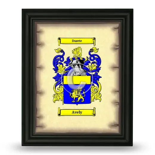 Avely Coat of Arms Framed - Black