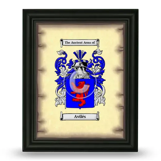 Avilés Coat of Arms Framed - Black