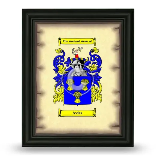 Aviss Coat of Arms Framed - Black