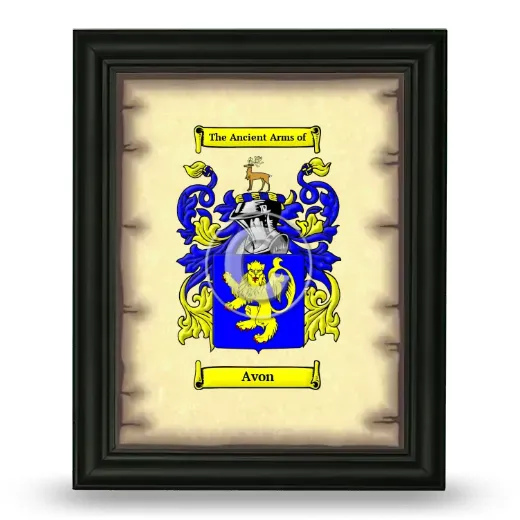 Avon Coat of Arms Framed - Black