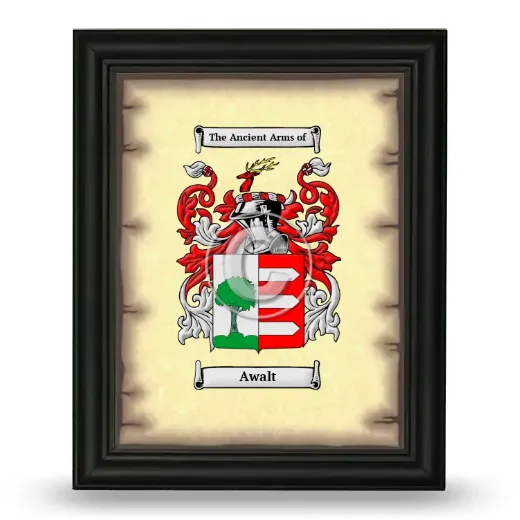 Awalt Coat of Arms Framed - Black