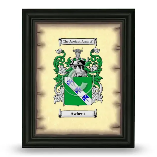 Awbent Coat of Arms Framed - Black