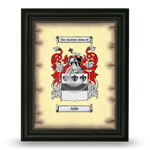 Ayle Coat of Arms Framed - Black