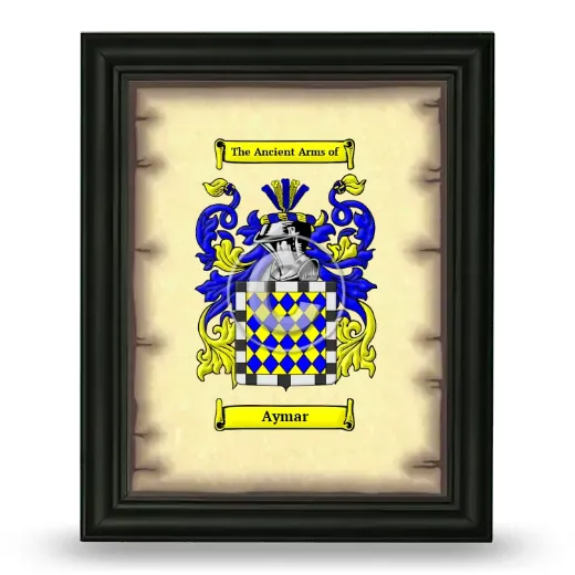 Aymar Coat of Arms Framed - Black
