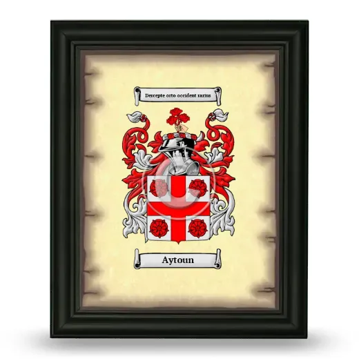 Aytoun Coat of Arms Framed - Black