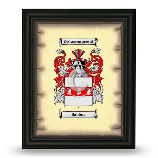 Babbur Coat of Arms Framed - Black
