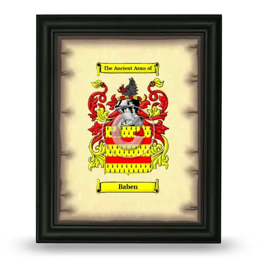 Baben Coat of Arms Framed - Black