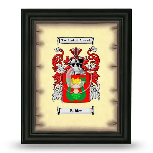 Babler Coat of Arms Framed - Black