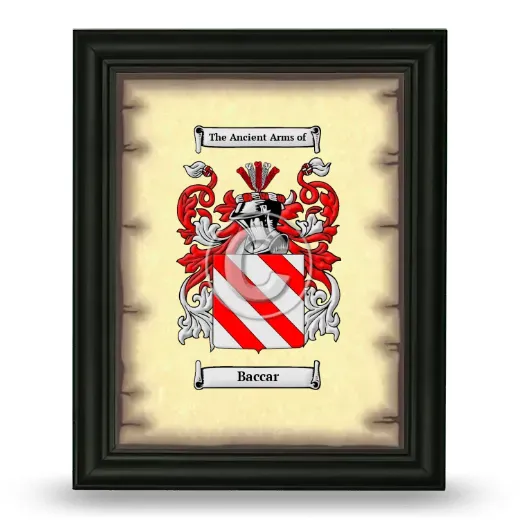 Baccar Coat of Arms Framed - Black