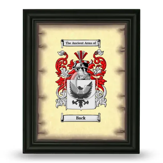 Back Coat of Arms Framed - Black