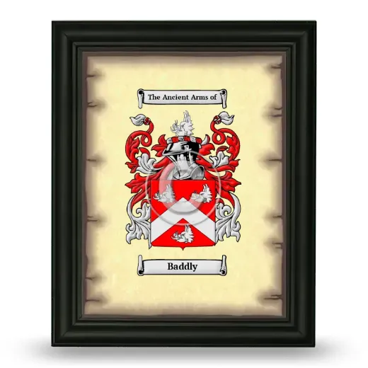 Baddly Coat of Arms Framed - Black