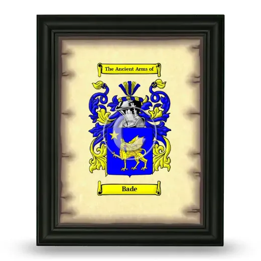 Bade Coat of Arms Framed - Black