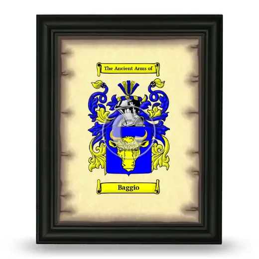 Baggio Coat of Arms Framed - Black