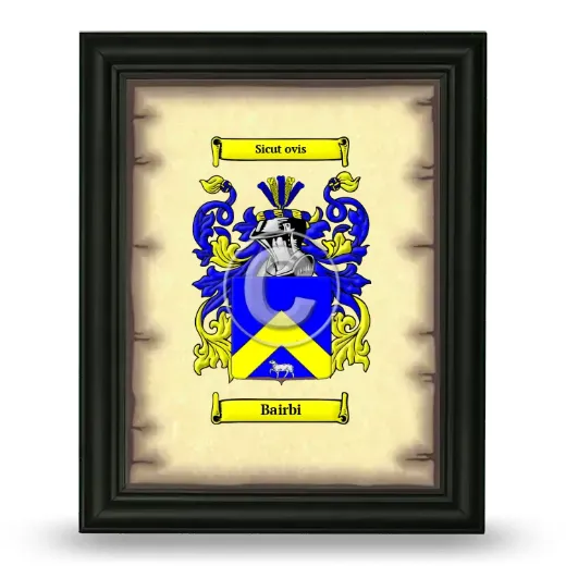 Bairbi Coat of Arms Framed - Black