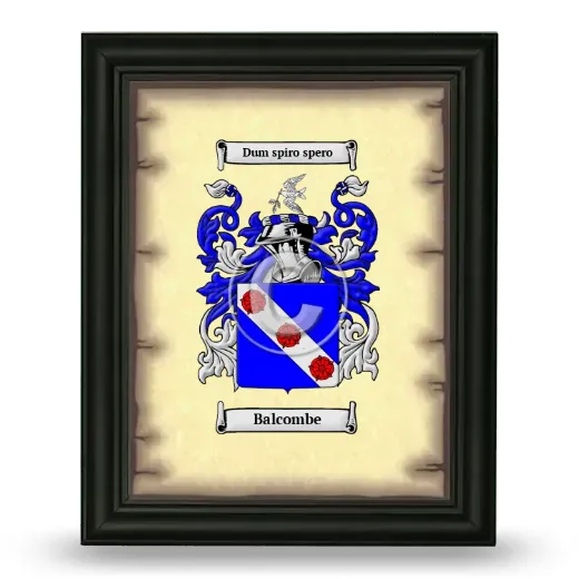 Balcombe Coat of Arms Framed - Black
