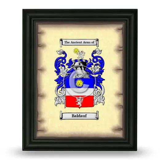 Baldauf Coat of Arms Framed - Black