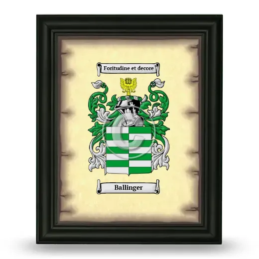 Ballinger Coat of Arms Framed - Black