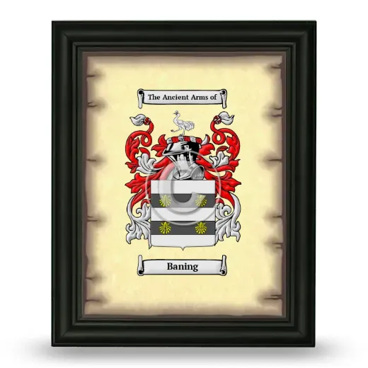 Baning Coat of Arms Framed - Black