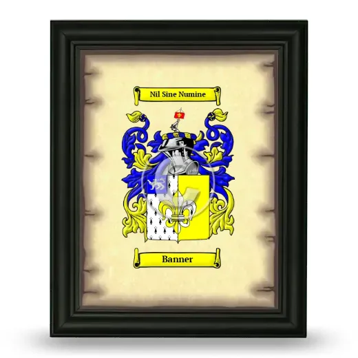 Banner Coat of Arms Framed - Black