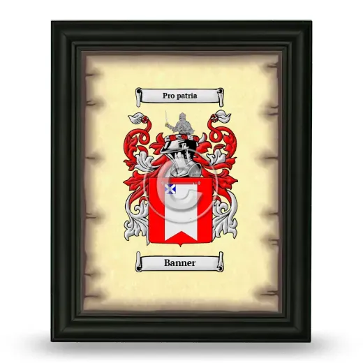 Banner Coat of Arms Framed - Black