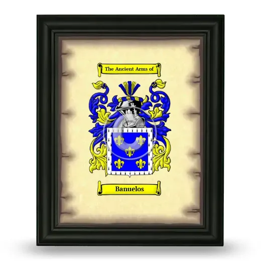 Banuelos Coat of Arms Framed - Black